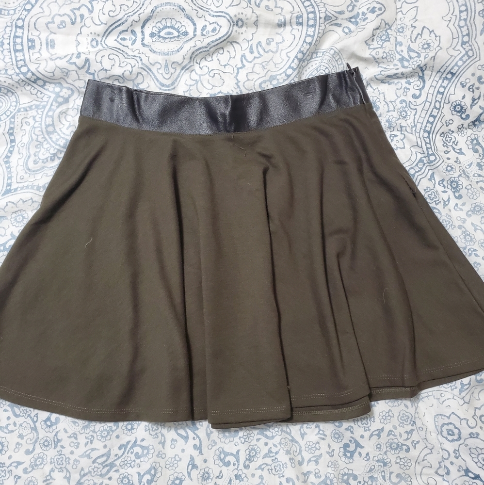 Army Green Skater Skirt